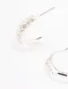 Silver Pave Diamante Hoop Earrings sold by lovisa