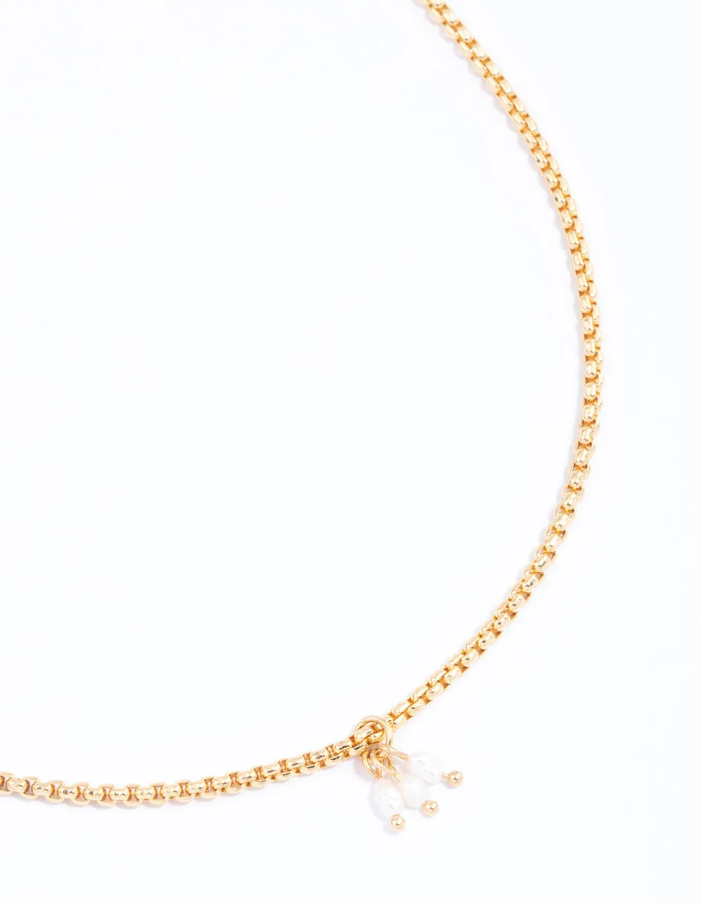 Gold Plated Triple Freshwater Pearl Dainty Necklace sold by lovisa