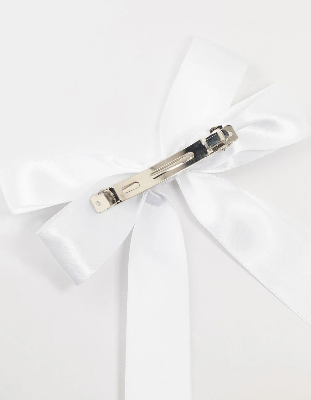 White Fabric Oversized Ribbon Bow Clip sold by lovisa product image thumbnail 3