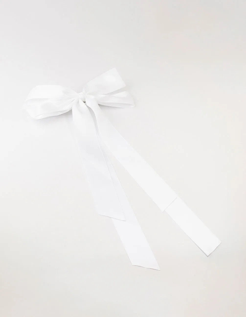 White Fabric Oversized Ribbon Bow Clip sold by lovisa