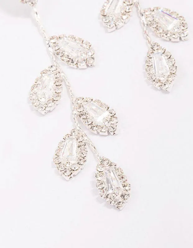 Silver Diamante Leaf Drop Earrings sold by lovisa product image thumbnail 2
