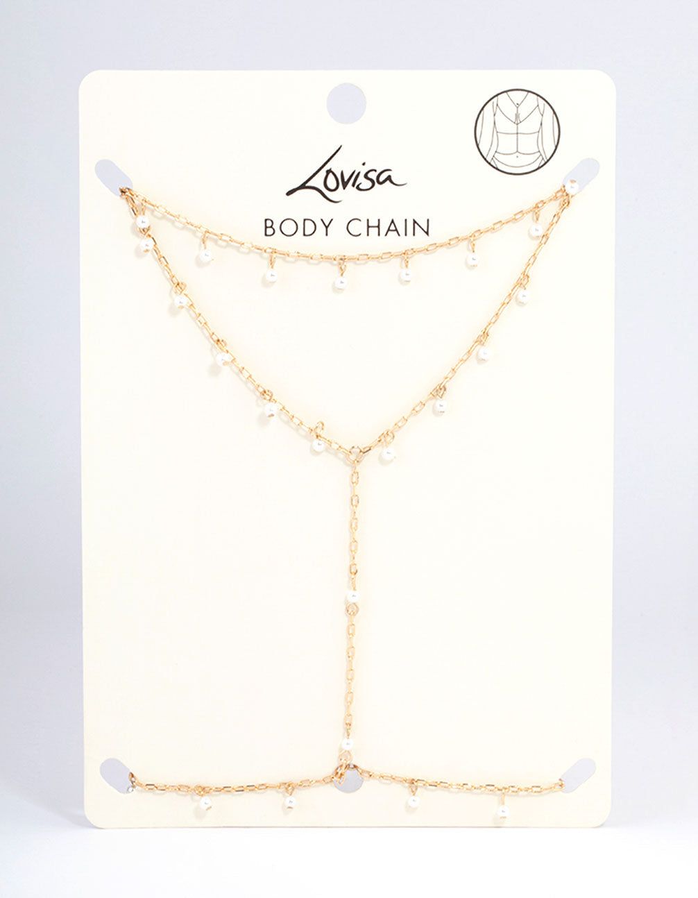 Gold Dainty Pearl Body Chain sold by lovisa product image thumbnail 3