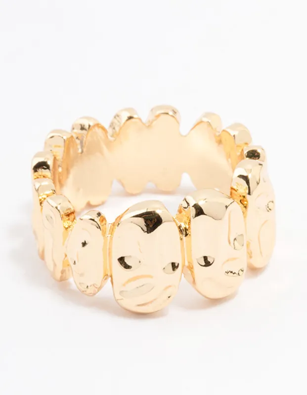 Gold Plated Molten Stone Band Ring sold by lovisa