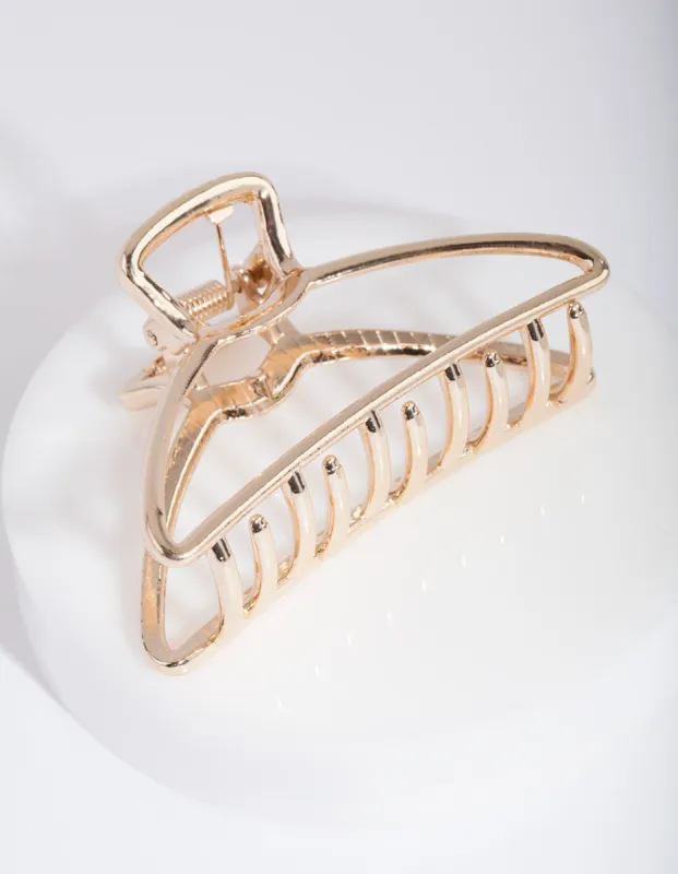 Gold Outline Claw Hair Clip sold by lovisa
