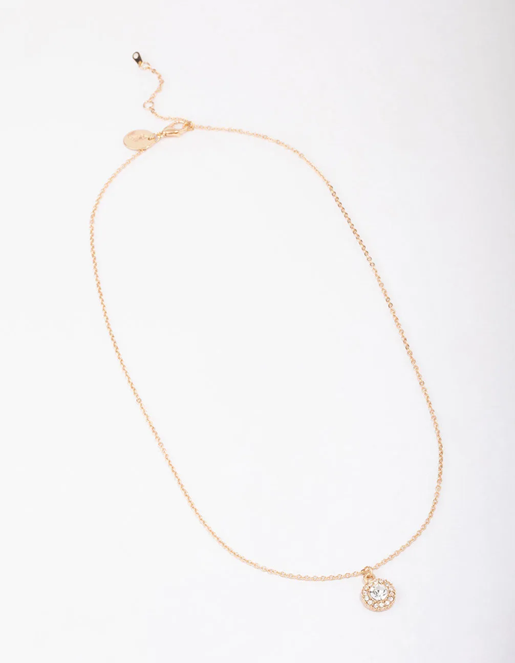 Gold Halo Crystal Pendant Necklace sold by lovisa product image thumbnail 3