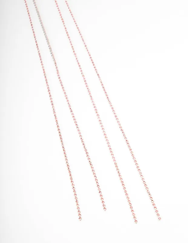 Pink Diamante Chain Hair Clip Pack sold by lovisa