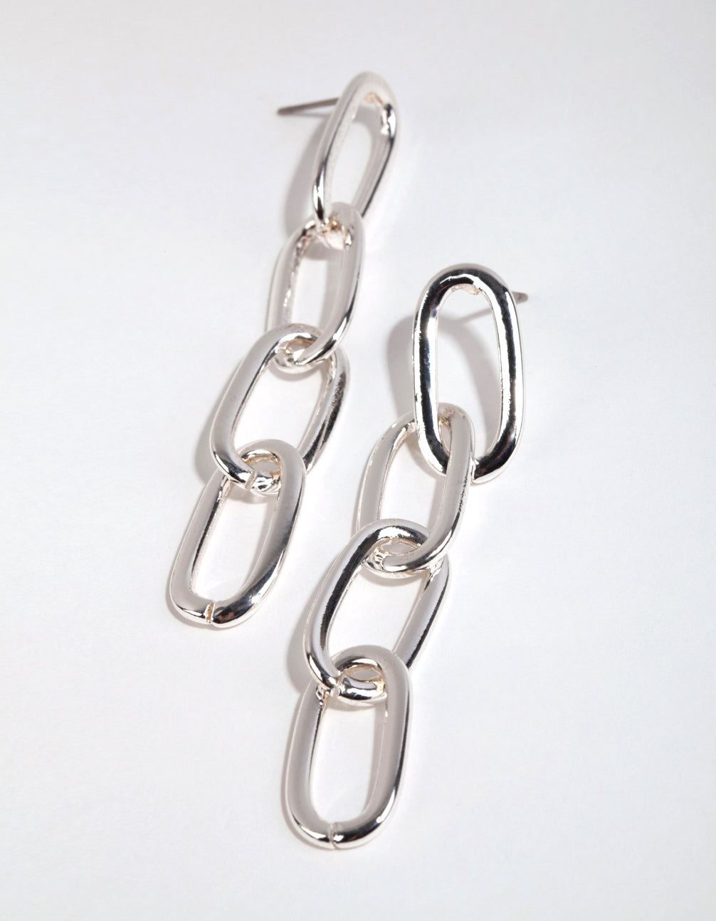 Silver Oval Chain Drop Earrings sold by lovisa