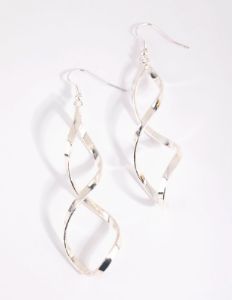 Silver Wave Drop Earrings sold by lovisa