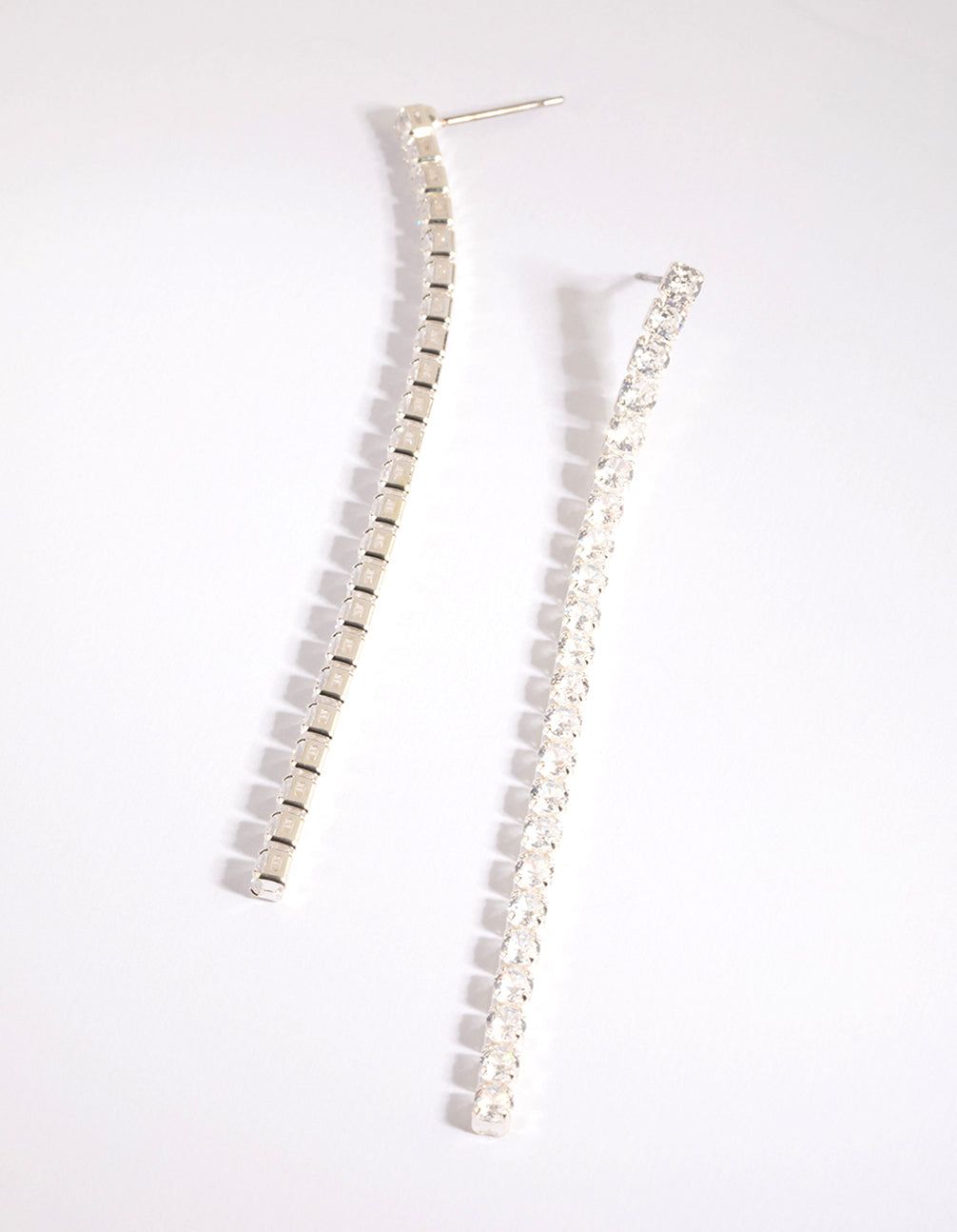 Silver Cubic Zirconia Single Cup Chain Drop Earrings sold by lovisa