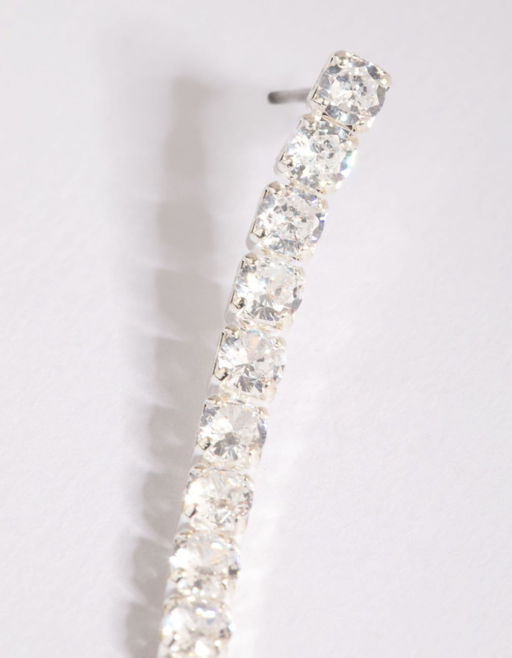 Silver Cubic Zirconia Single Cup Chain Drop Earrings sold by lovisa product image thumbnail 3