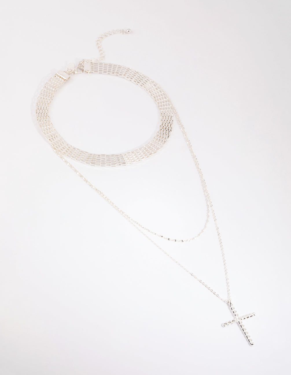Silver Mesh & Cross Necklace sold by lovisa product image thumbnail 2