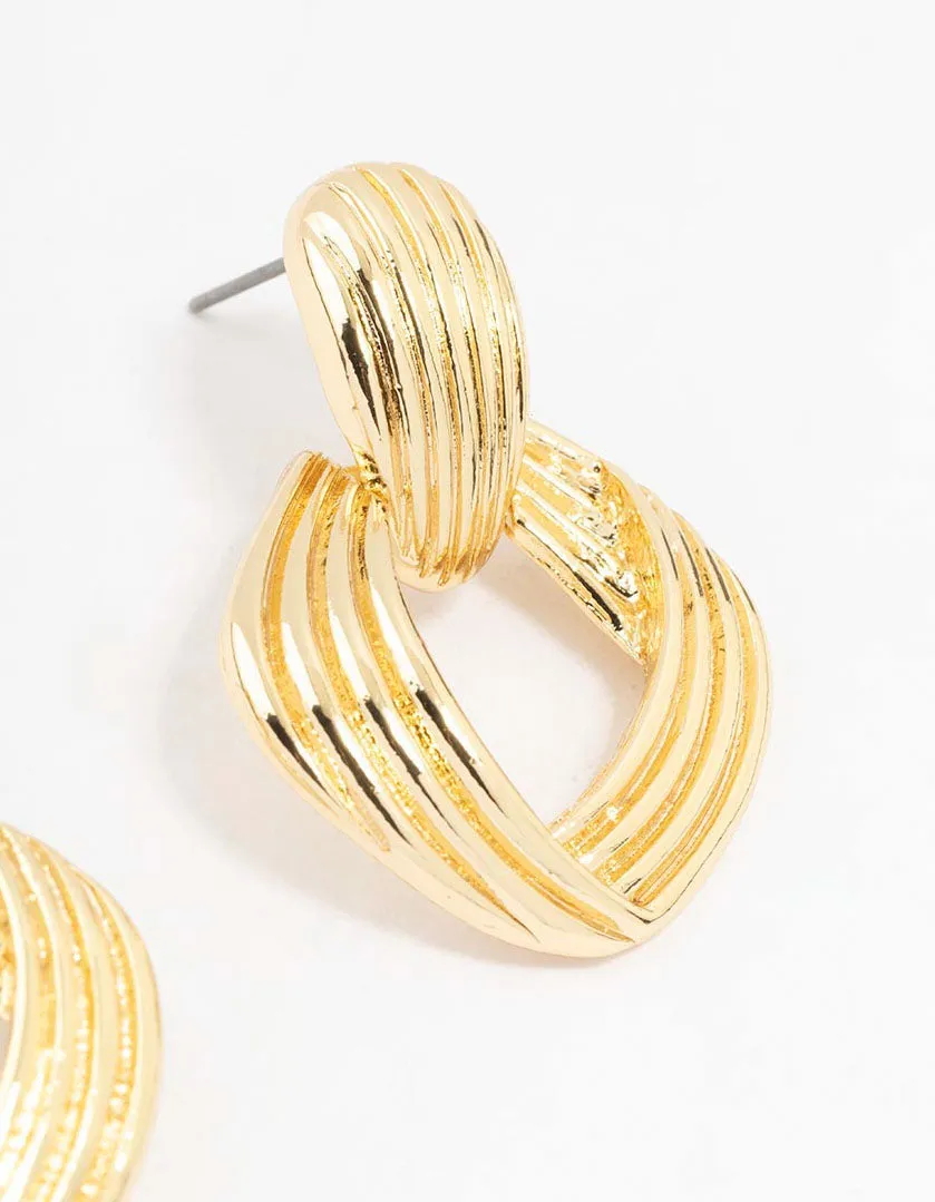 Gold Plated Vintage Door Knocker Stud Earrings sold by lovisa product image thumbnail 3