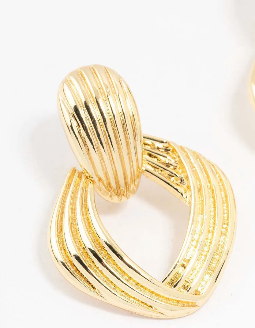 Gold Plated Vintage Door Knocker Stud Earrings sold by lovisa product image thumbnail 2