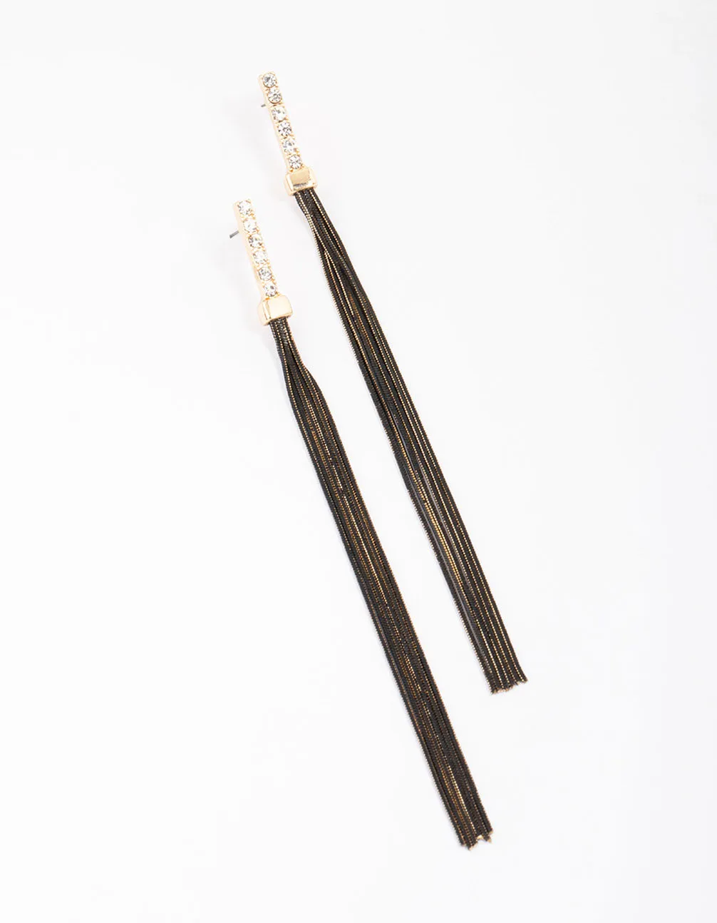 Gold Diamante Cup Chain Drop Earrings sold by lovisa