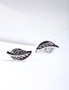 Silver Mini Leaf Stud Earrings sold by lovisa