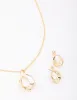 Gold Twisted Ova Necklace & Earring Jewellery Set sold by lovisa