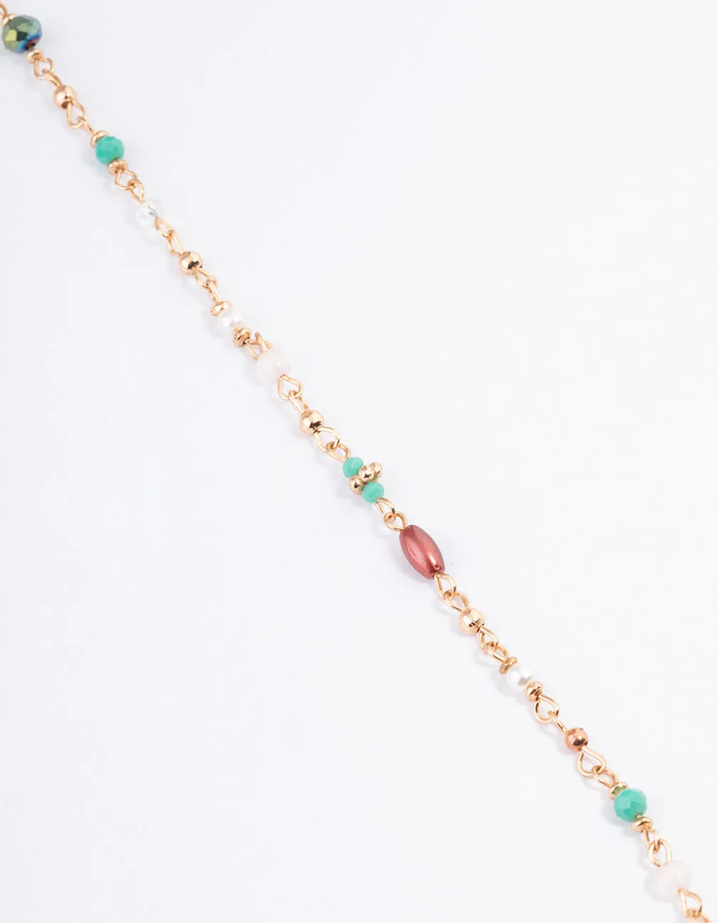 Gold Mixed Facet Beaded Long Necklace sold by lovisa product image thumbnail 3