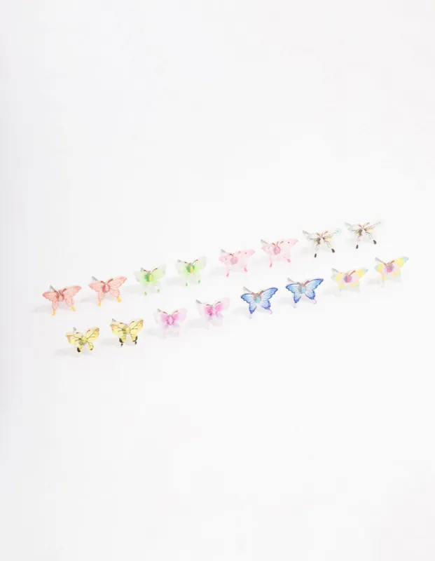 Pastel Mixed Butterfly Earring 8-Pack sold by lovisa