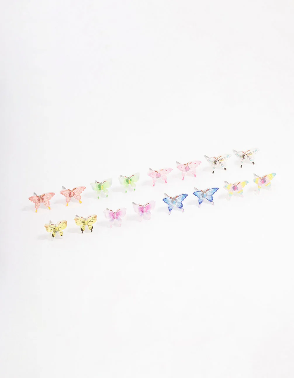 Pastel Mixed Butterfly Earring 8-Pack sold by lovisa
