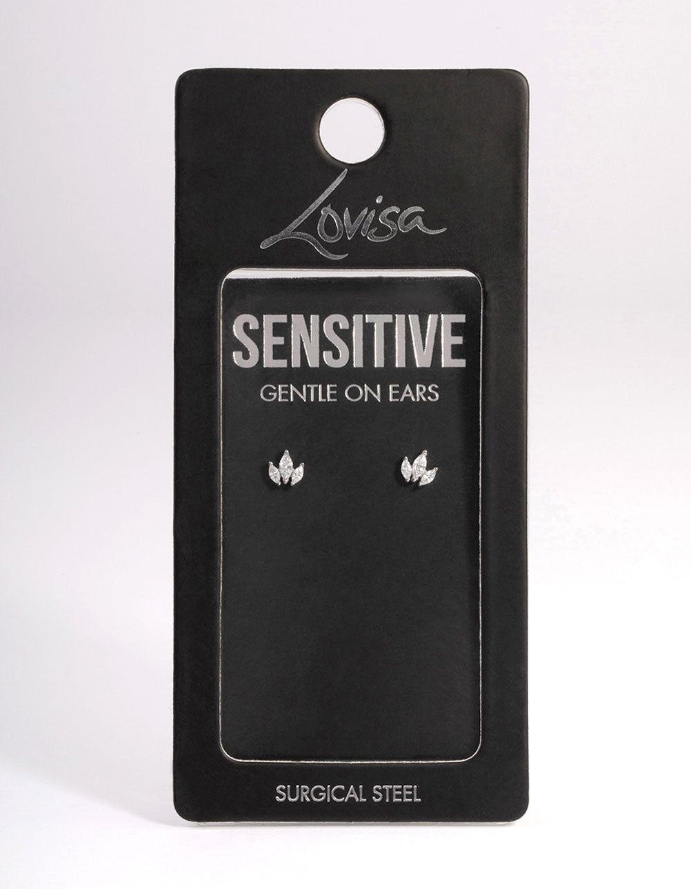 Surgical Steel Cubic Zirconia Trio Marquise Stud Earrings sold by lovisa product image thumbnail 3