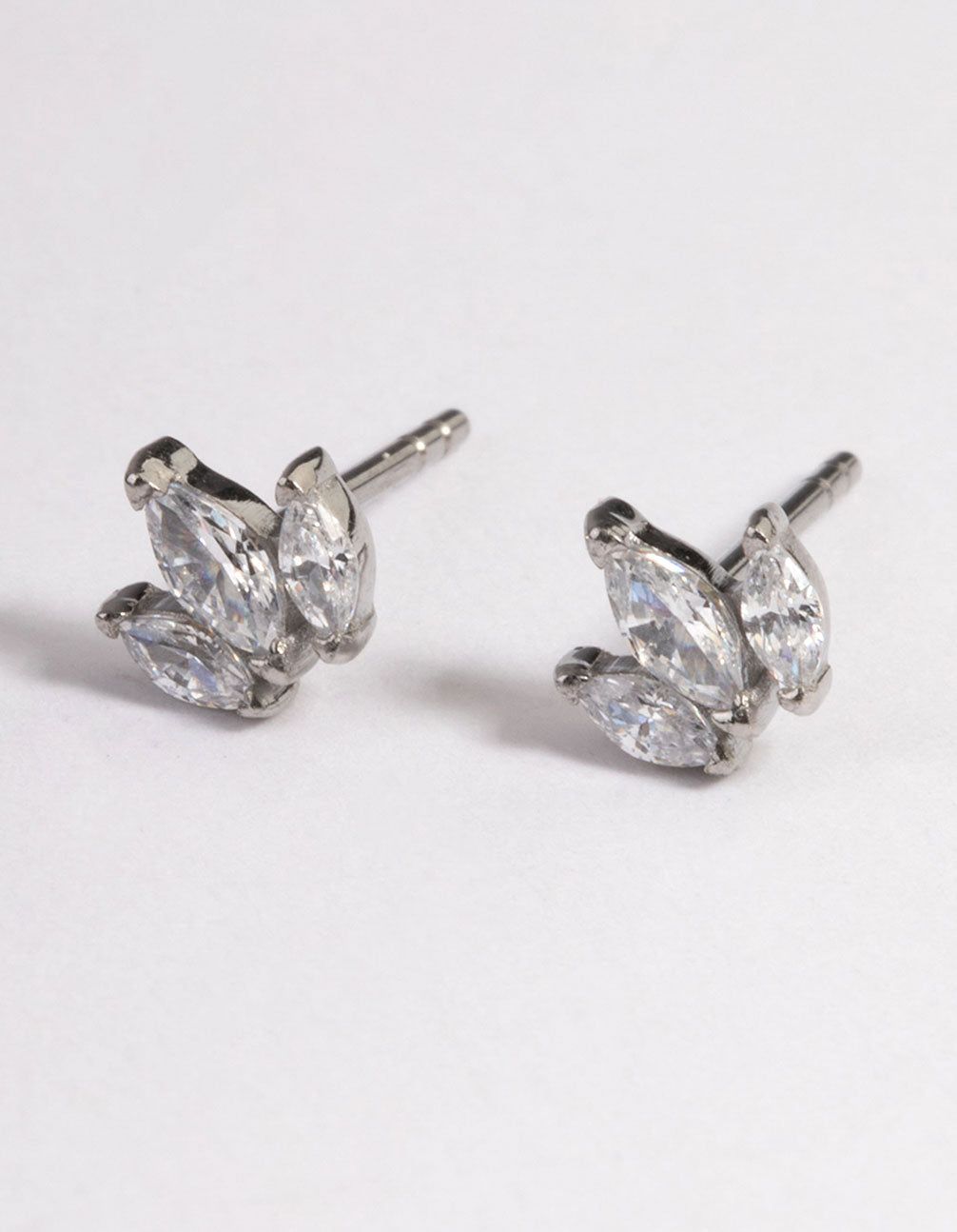 Surgical Steel Cubic Zirconia Trio Marquise Stud Earrings sold by lovisa