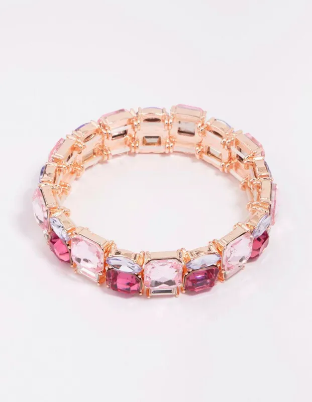 Rose Gold Square Stretch Bracelet sold by lovisa