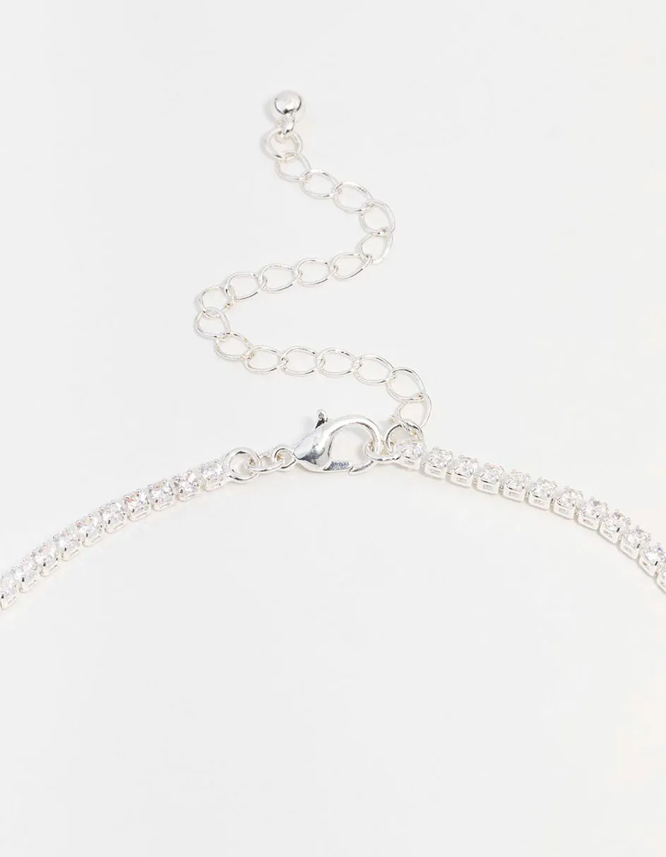 Silver Cubic Zirconia Butterfly Necklace sold by lovisa product image thumbnail 3