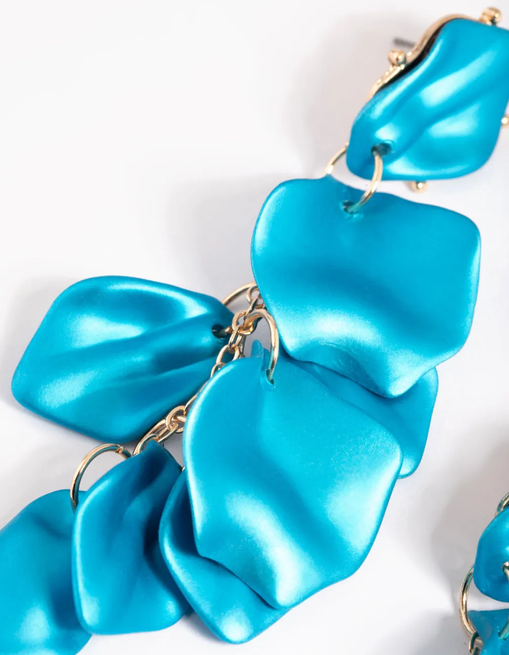 Blue Pearlised Petal Drop Earrings sold by lovisa product image thumbnail 2