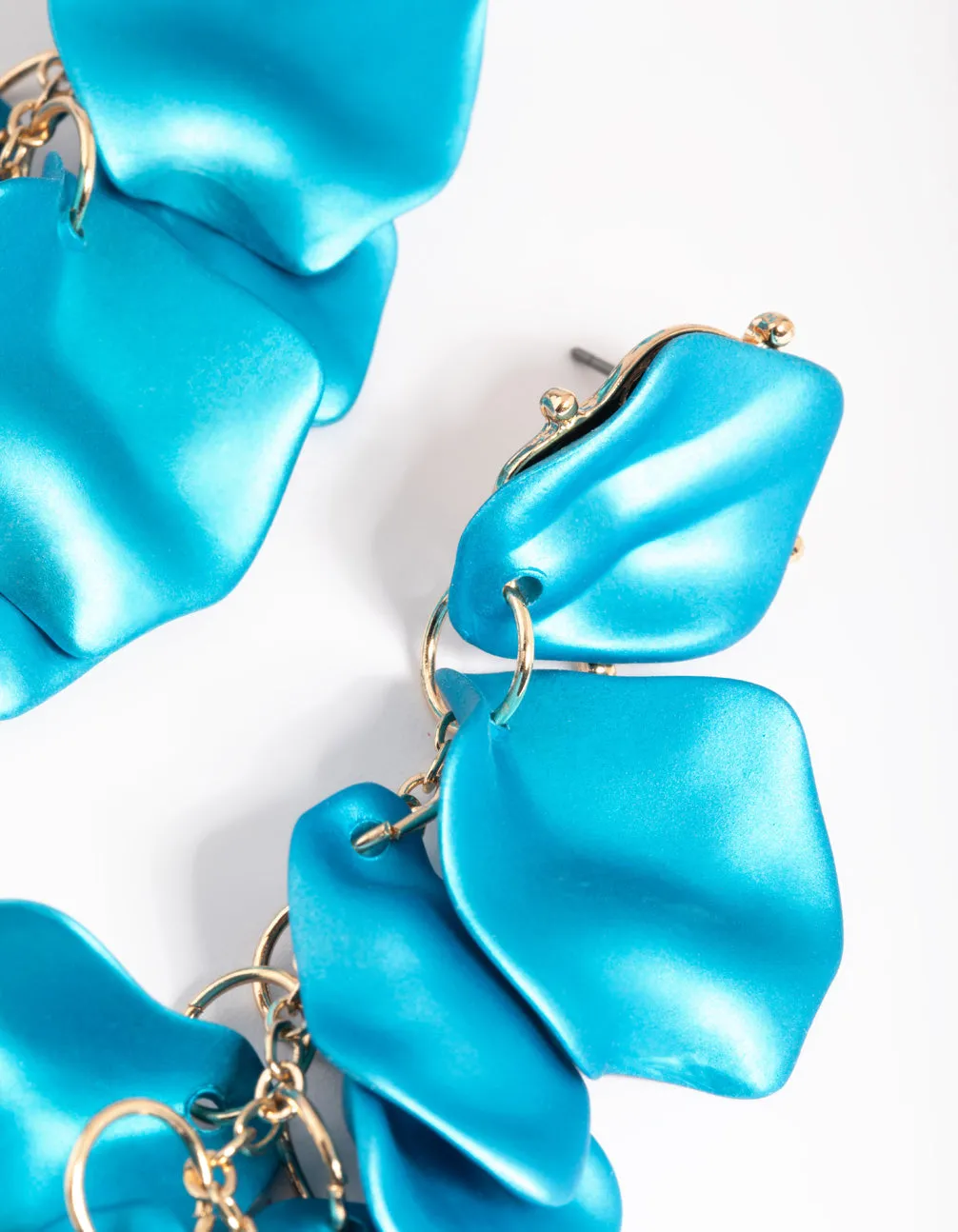 Blue Pearlised Petal Drop Earrings sold by lovisa product image thumbnail 3