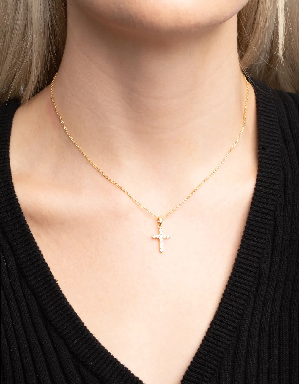 Gold Plated Cubic Zirconia Cross Necklace sold by lovisa product image thumbnail 2
