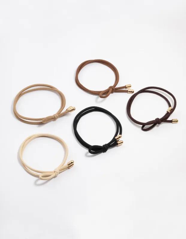 Bow Detail Fabric Hair Ties 5-Pack sold by lovisa