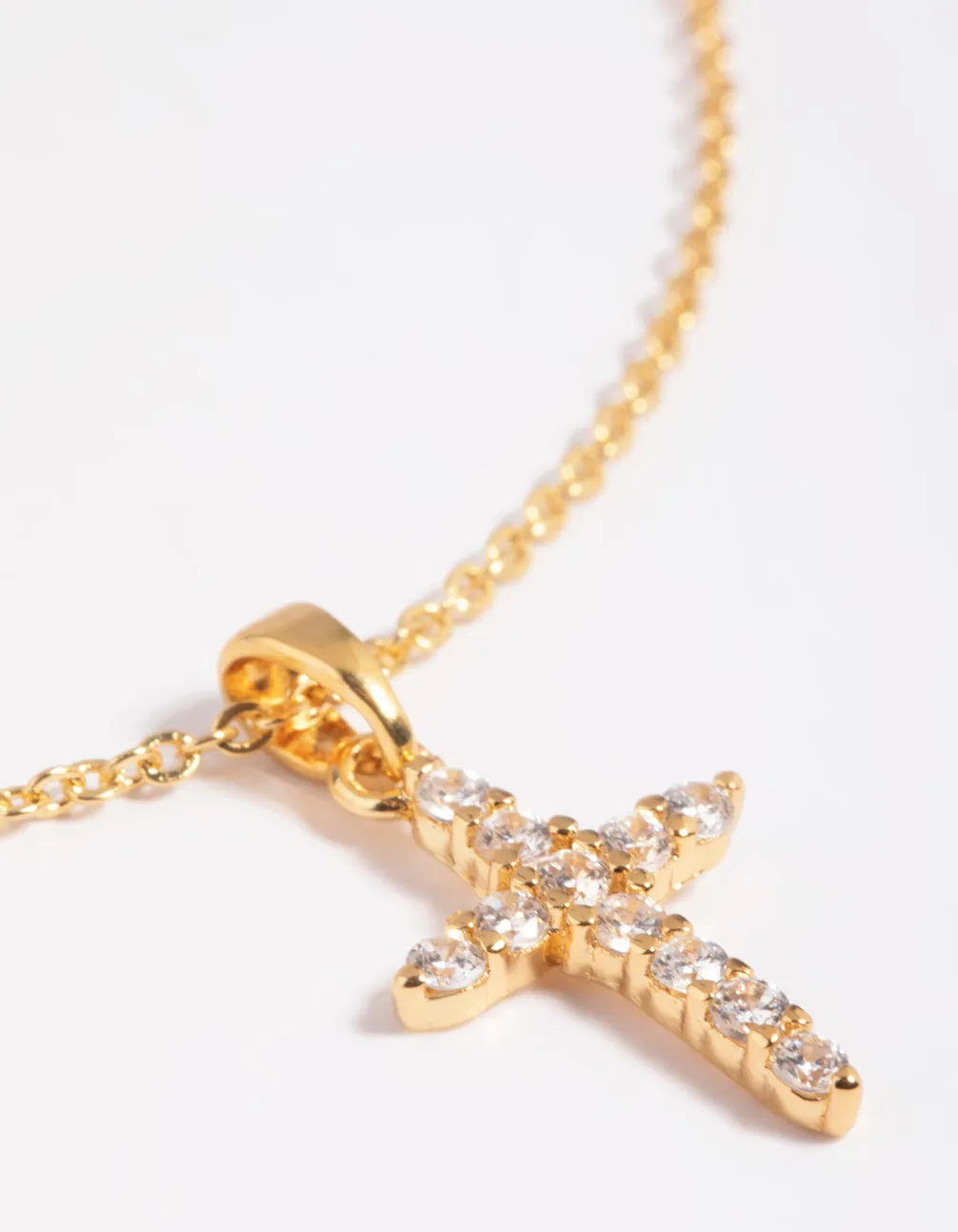 Gold Plated Cubic Zirconia Cross Necklace sold by lovisa product image thumbnail 4