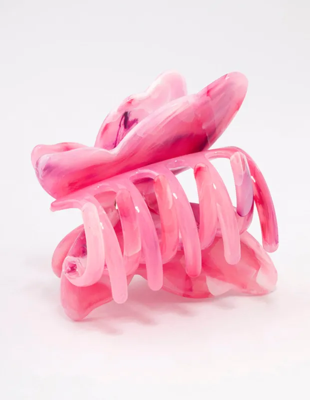 Pink Marble Butterfly Hair Claw Clip sold by lovisa