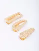 Gold Mixed Molten Hair Clip 3-Pack sold by lovisa