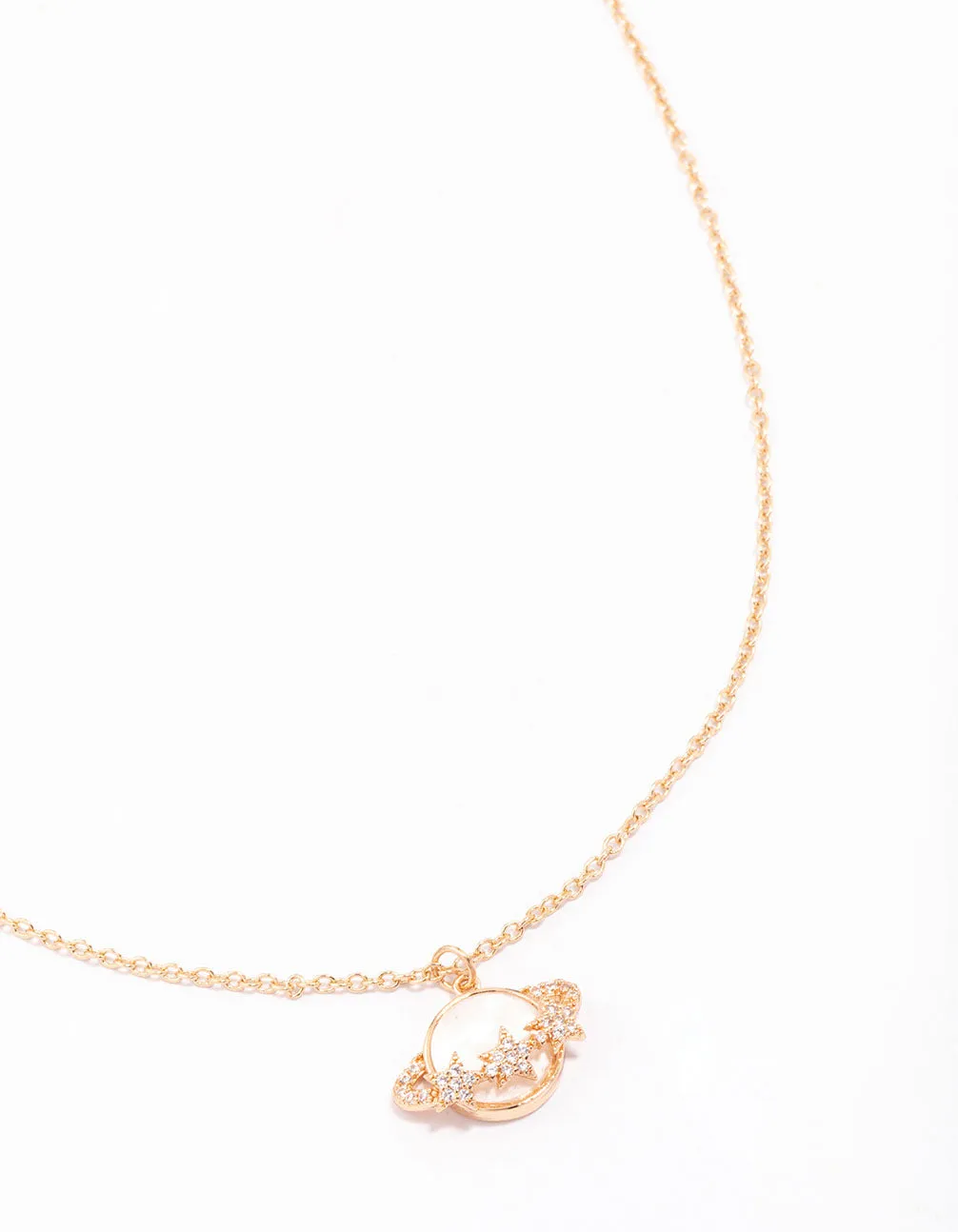 Gold Planet Shell Pendant Necklace sold by lovisa