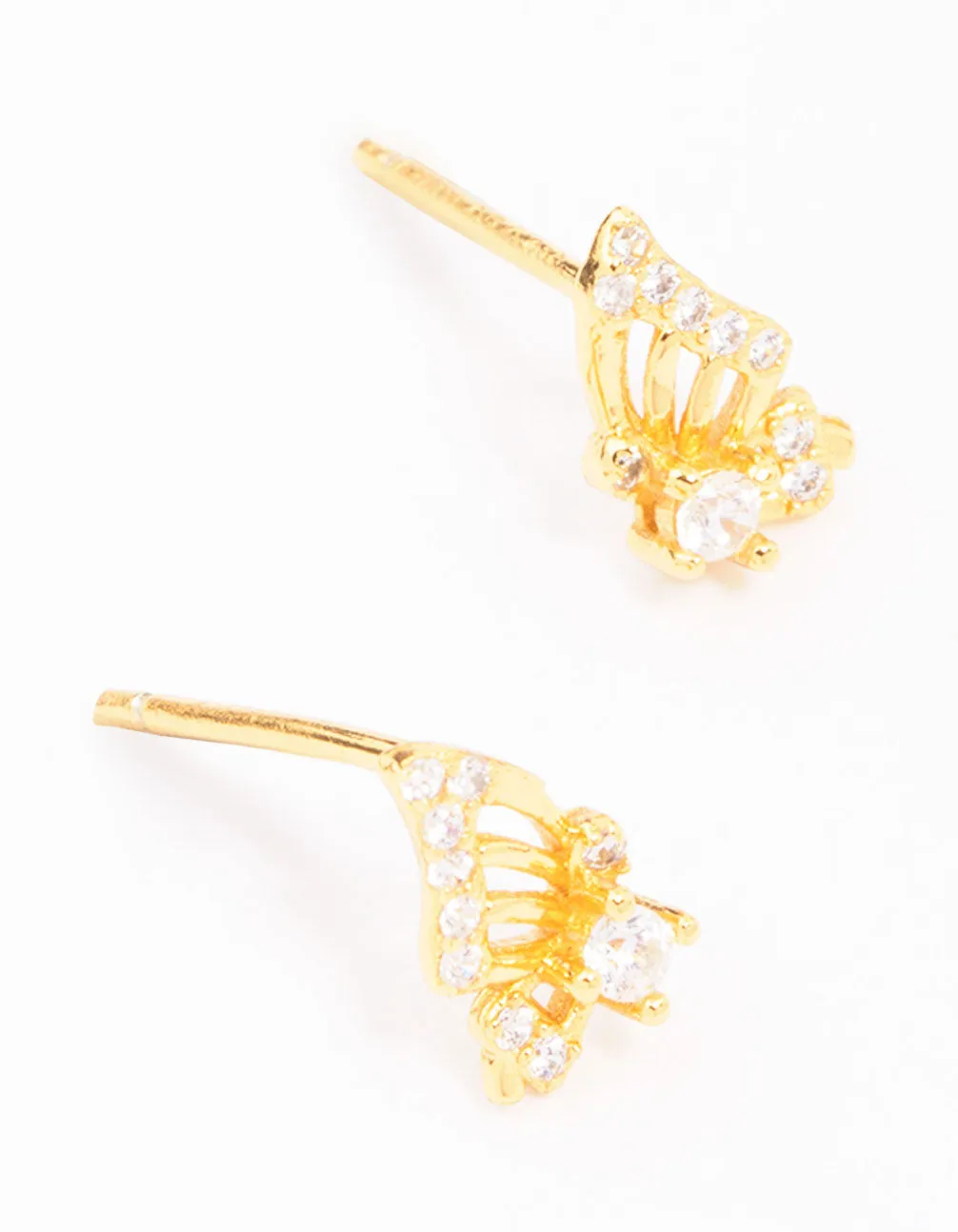 Gold Plated Sterling Silver Butterfly Wing Stud Earrings sold by lovisa