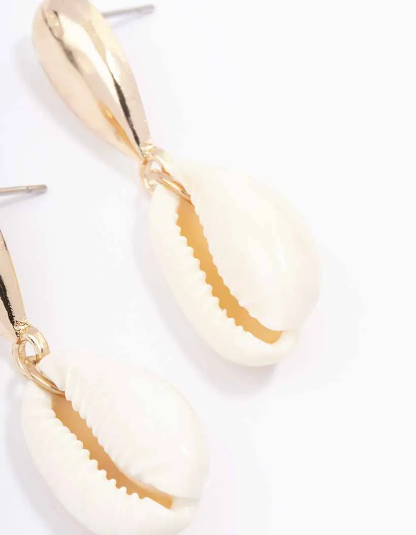 Gold Textured Multi Shell Drop Earrings sold by lovisa product image thumbnail 3