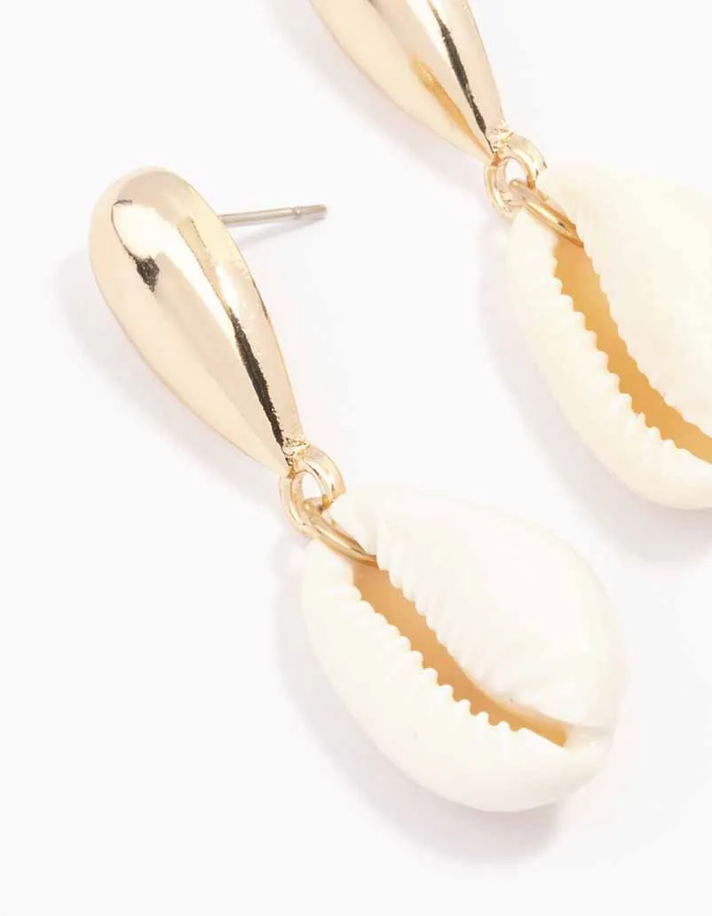 Gold Textured Multi Shell Drop Earrings sold by lovisa product image thumbnail 2