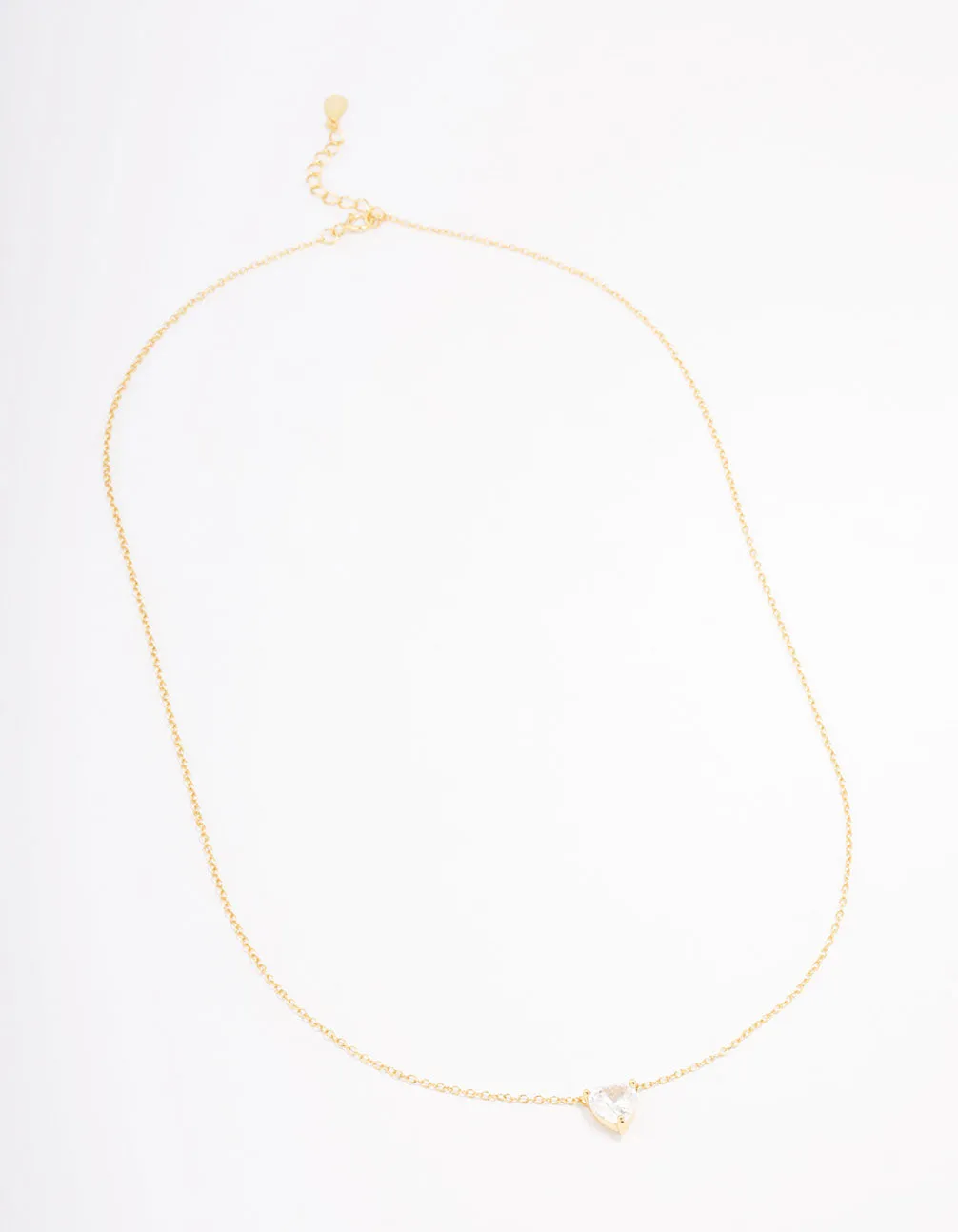 Gold Plated Sterling Silver Cubic Zirconia Heart Pendant Necklace sold by lovisa product image thumbnail 3