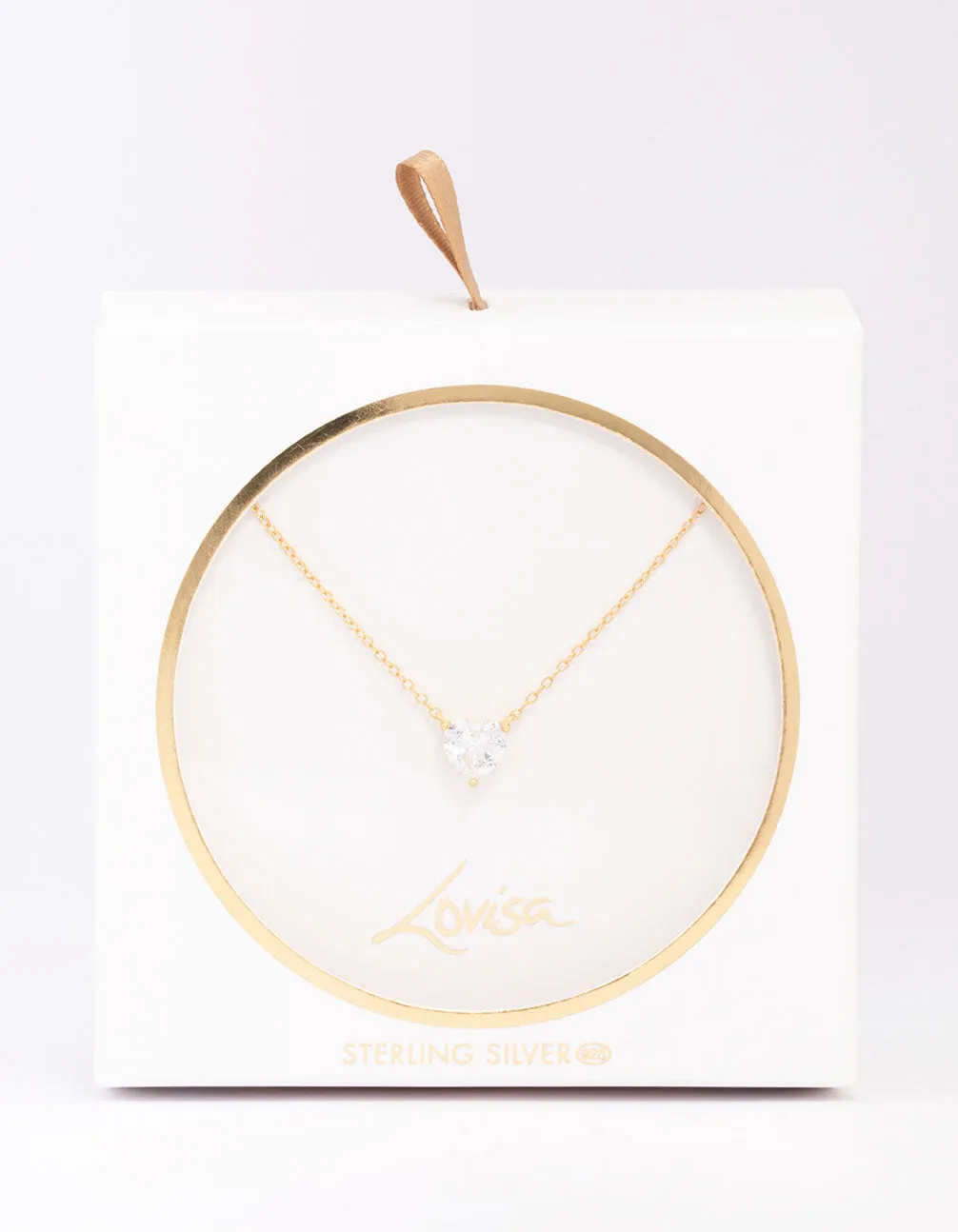 Gold Plated Sterling Silver Cubic Zirconia Heart Pendant Necklace sold by lovisa product image thumbnail 2