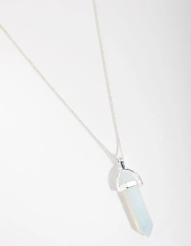 Silver Plated Moonstone Shard Necklace sold by lovisa