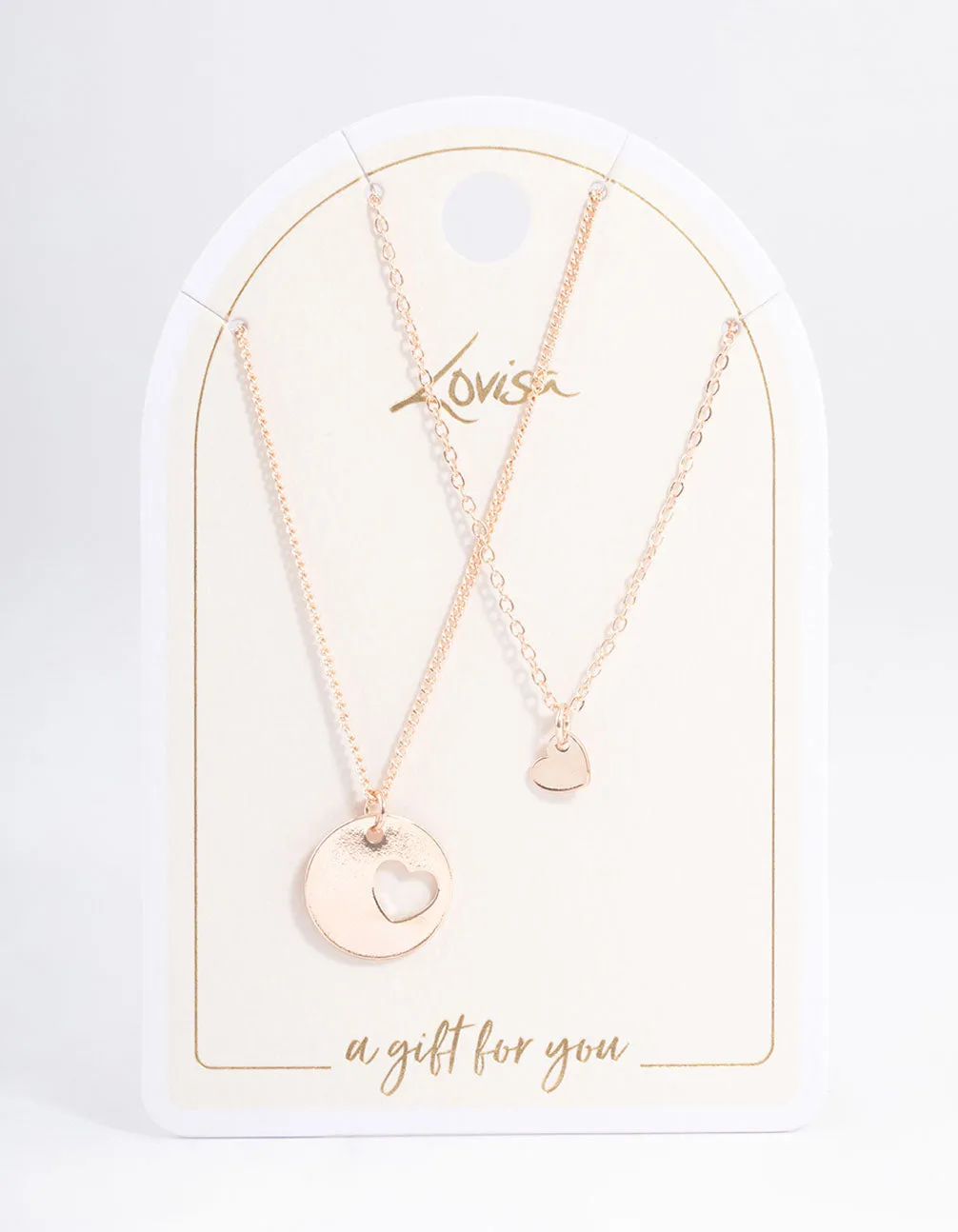 Rose Gold Heart Disc Cut Out Necklace Pack sold by lovisa product image thumbnail 2