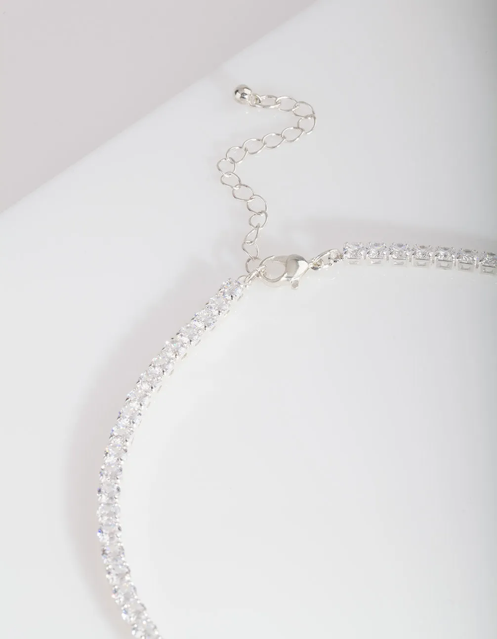 Silver Cubic Zirconia Earrings & Tennis Necklace Set sold by lovisa product image thumbnail 5