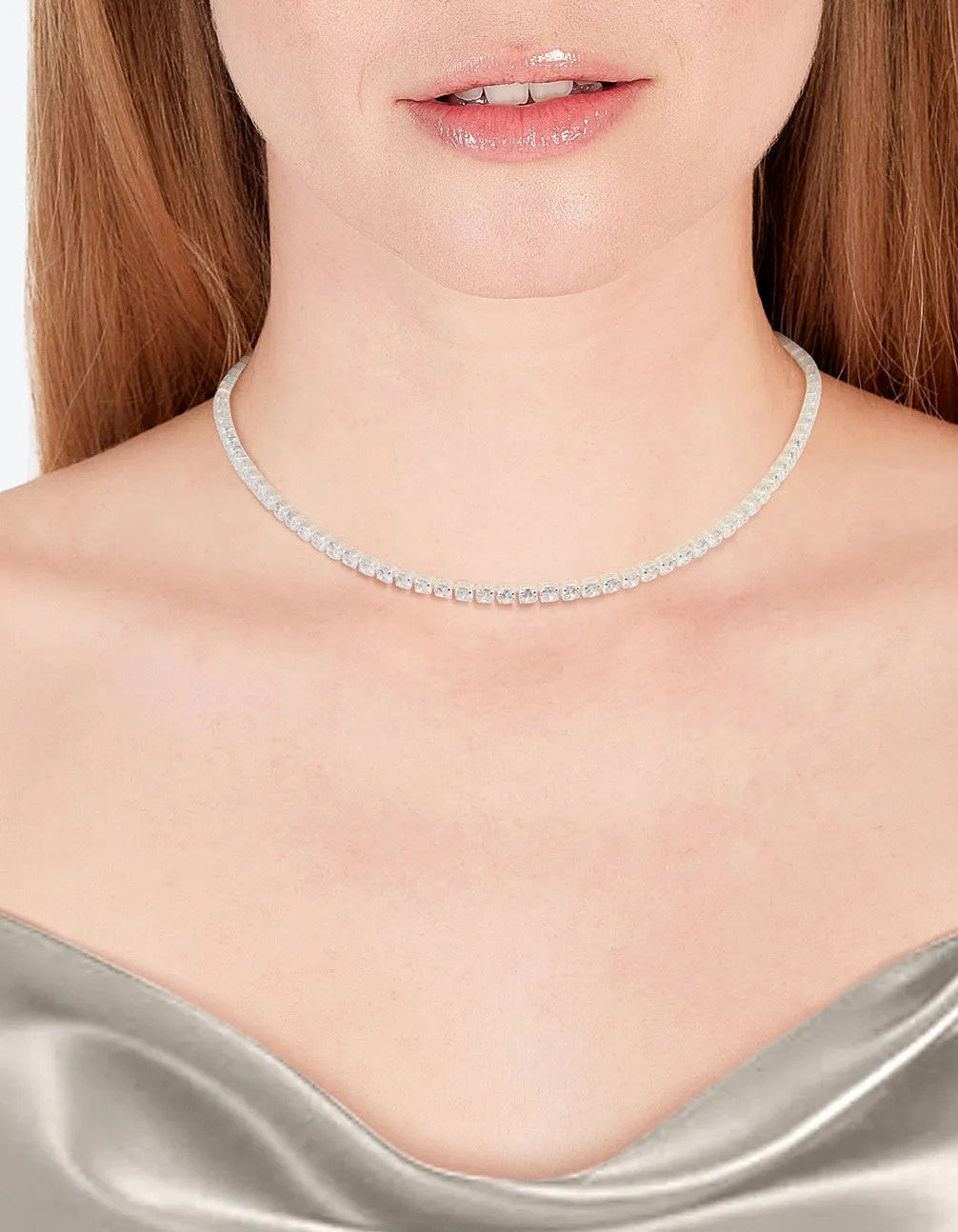 Silver Cubic Zirconia Earrings & Tennis Necklace Set sold by lovisa product image thumbnail 2