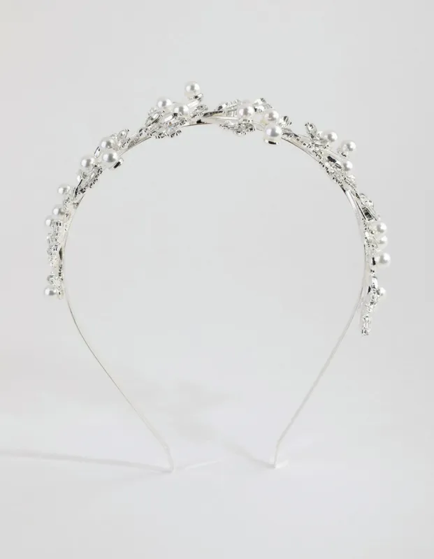Pearl & Crystal Vine Headband sold by lovisa