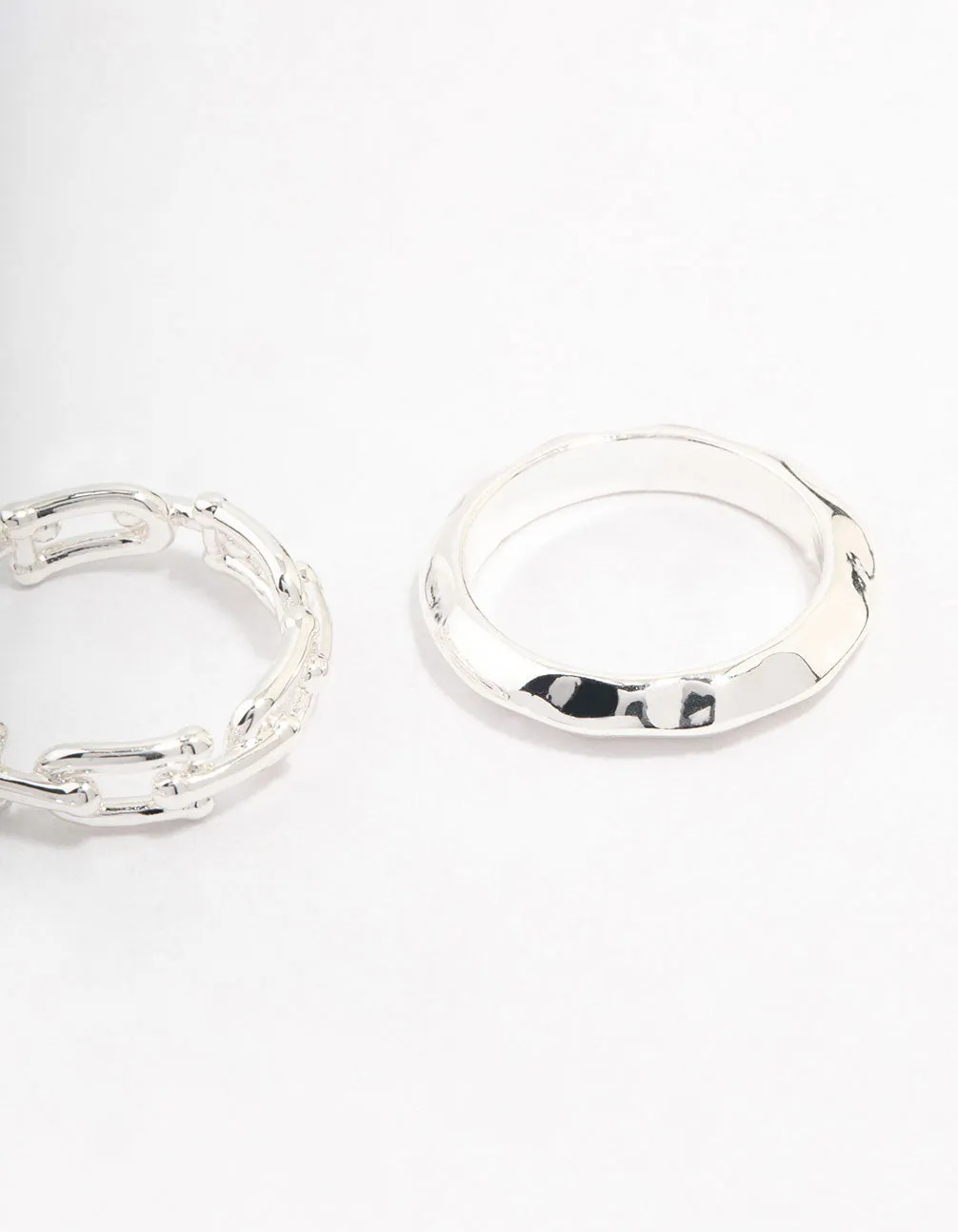 Silver Plated Chain Link Stacking Ring Pack sold by lovisa product image thumbnail 3