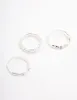 Silver Plated Chain Link Stacking Ring Pack sold by lovisa