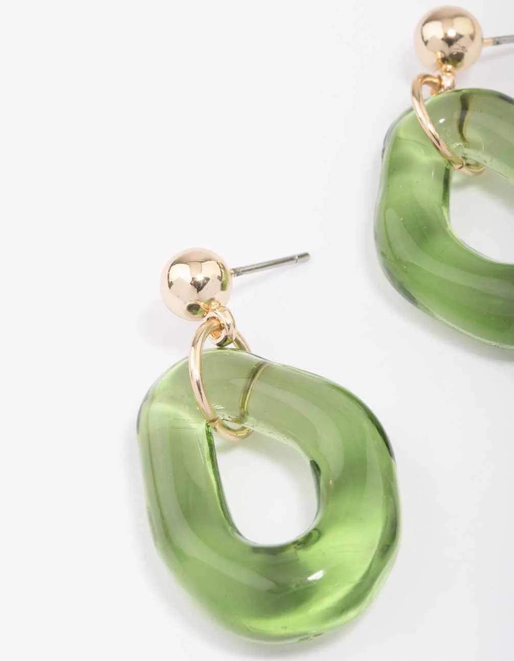 Gold & Green Wavy Donut Drop Earrings sold by lovisa product image thumbnail 2