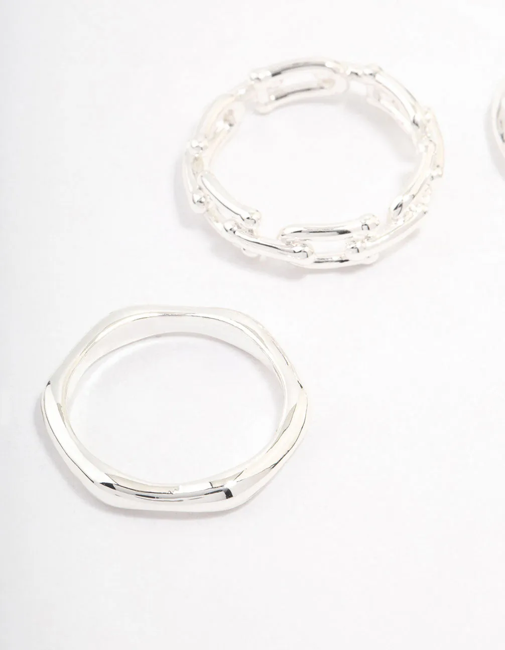 Silver Plated Chain Link Stacking Ring Pack sold by lovisa product image thumbnail 2