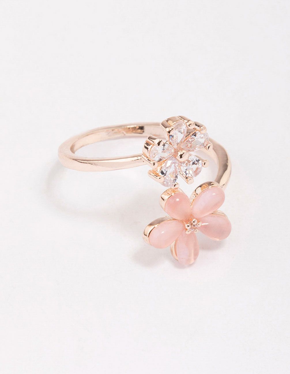 Rose Gold Double Daisy Wrap Ring sold by lovisa